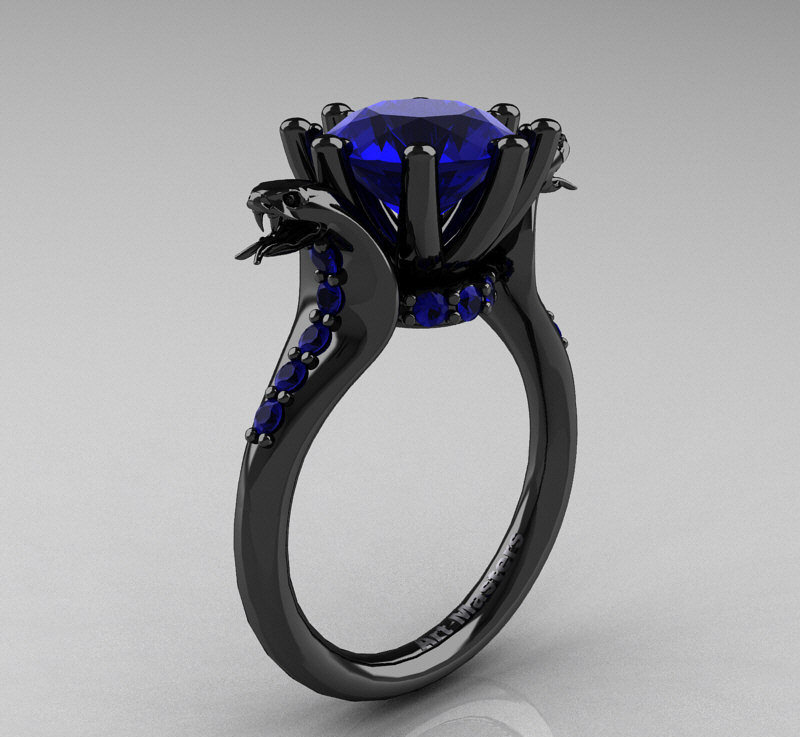 royal black and blue ring