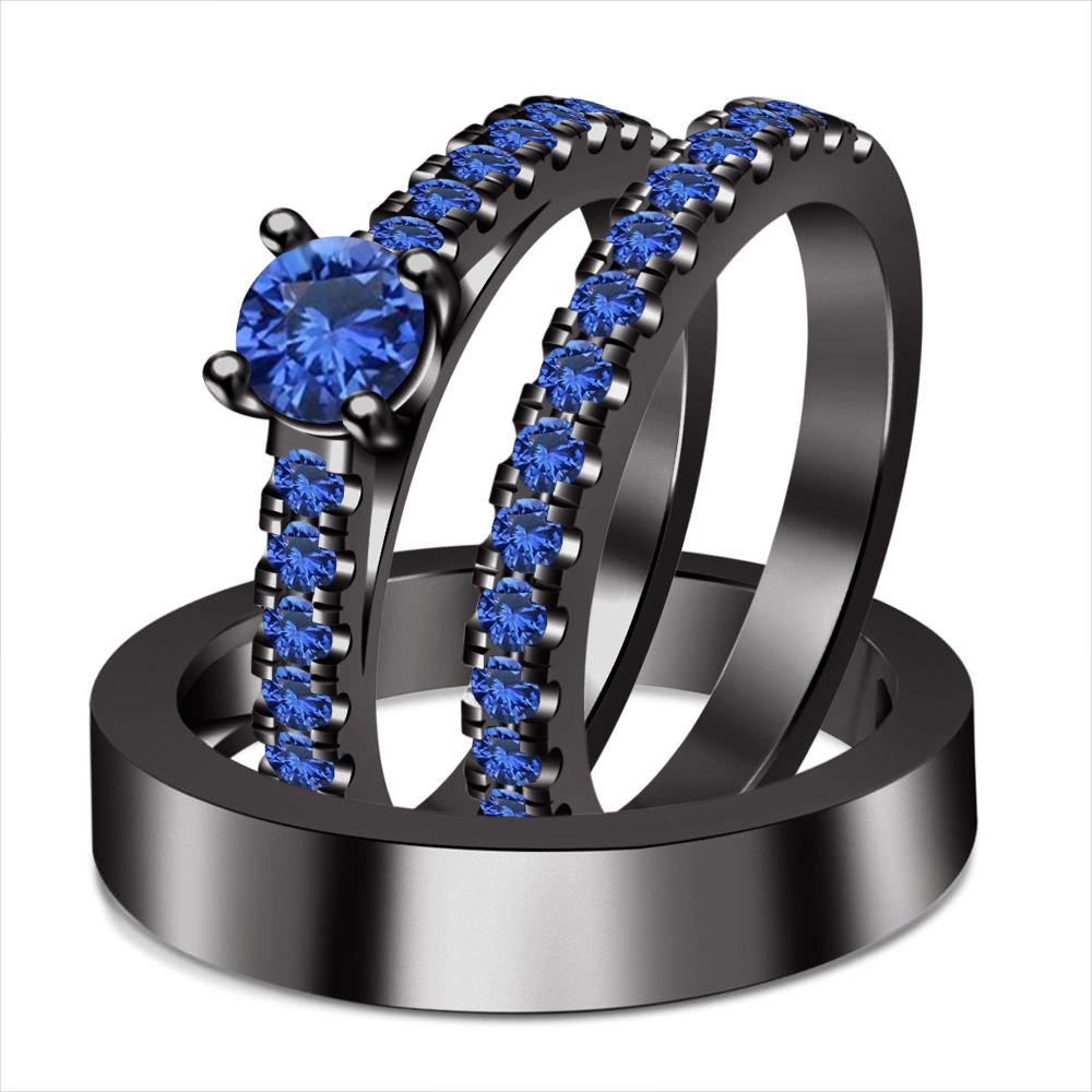 men and ladies blue sapphire ring1