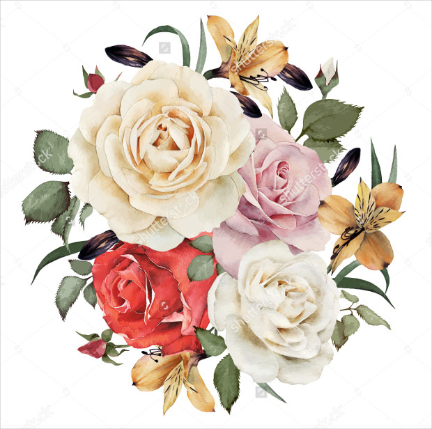 greeting card with roses vector