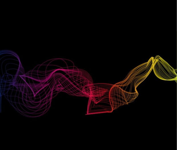 abstract waves vector smoke