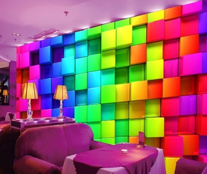 colorful blocks 3d wall texture