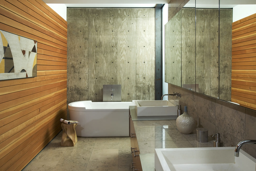 concrete interior panel designs modish walls cement wood timber panels decor bathroom modern tub shower kitchen bathrooms pine materials plywood
