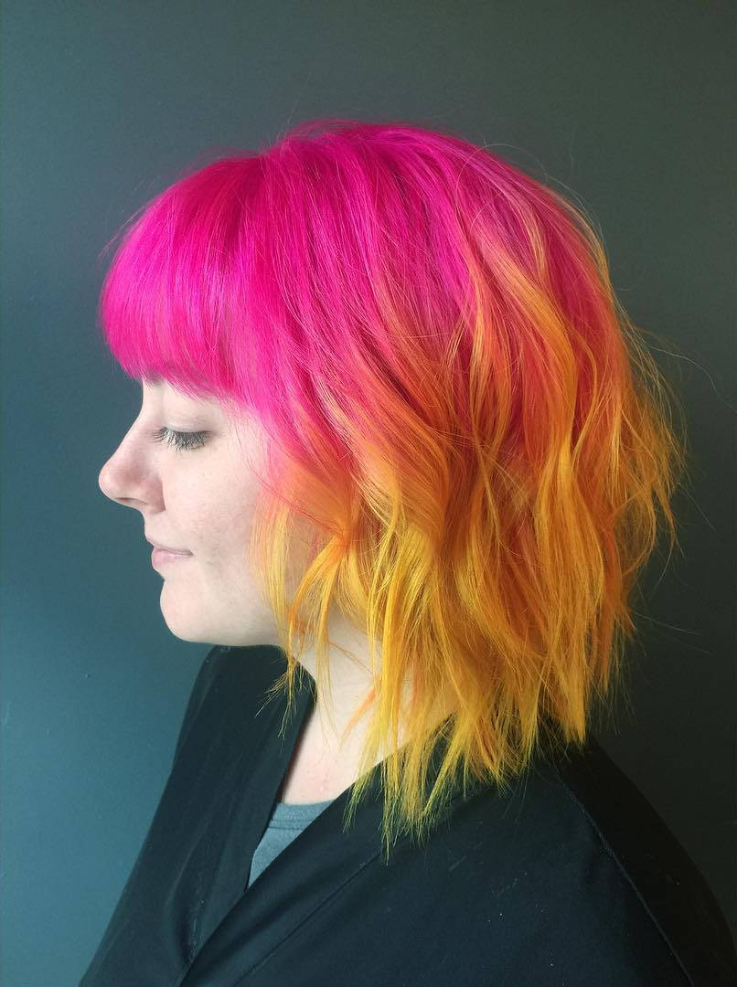 pink and yellow hair