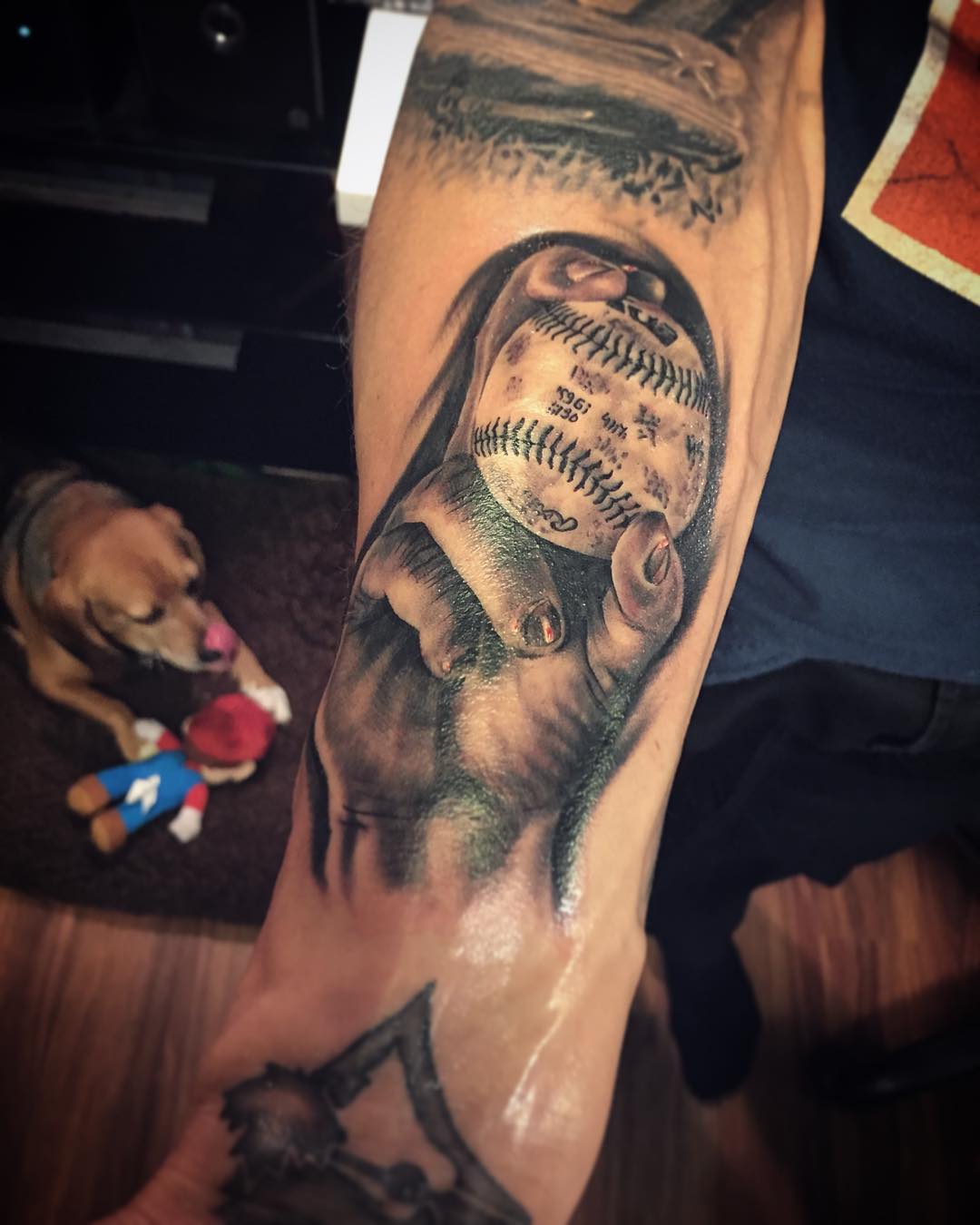 amazing baseball tattoo