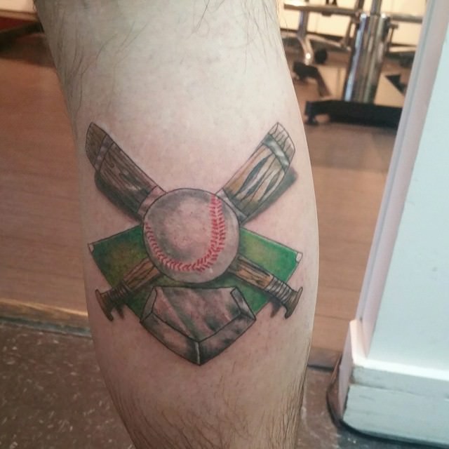 simple baseball tattoo design