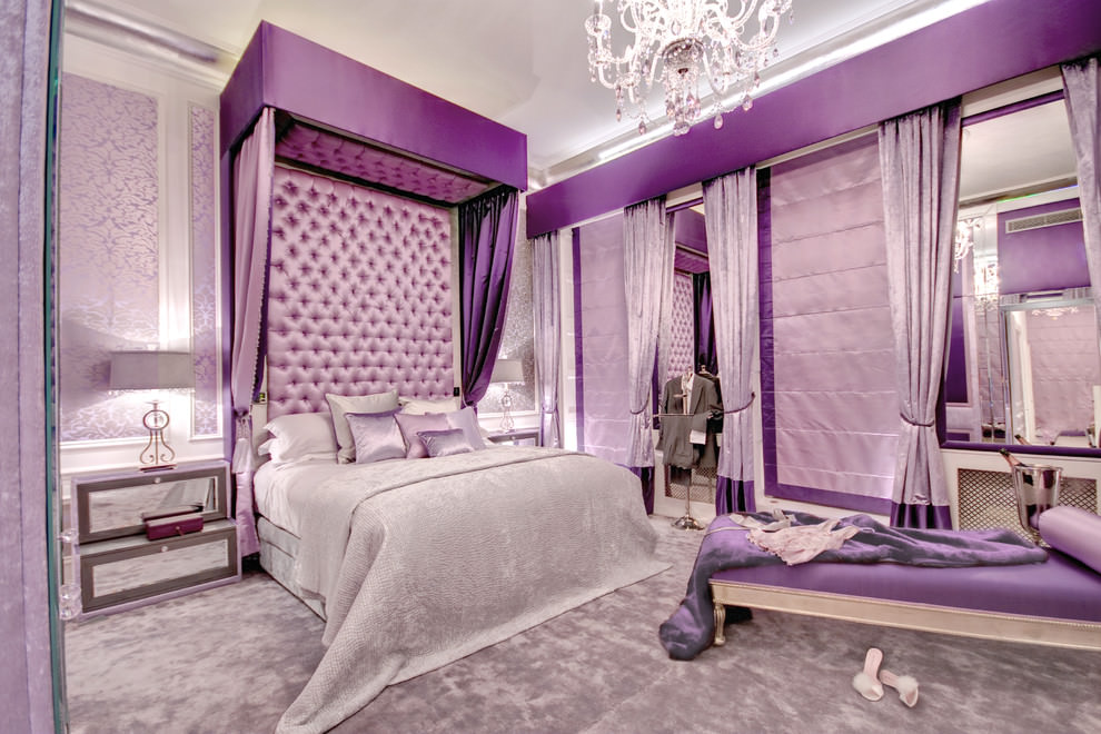 girly purple bedroom designs
