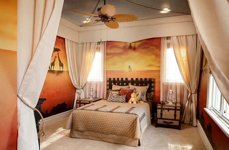 themed bedroom lion disney king princess interior decorating
