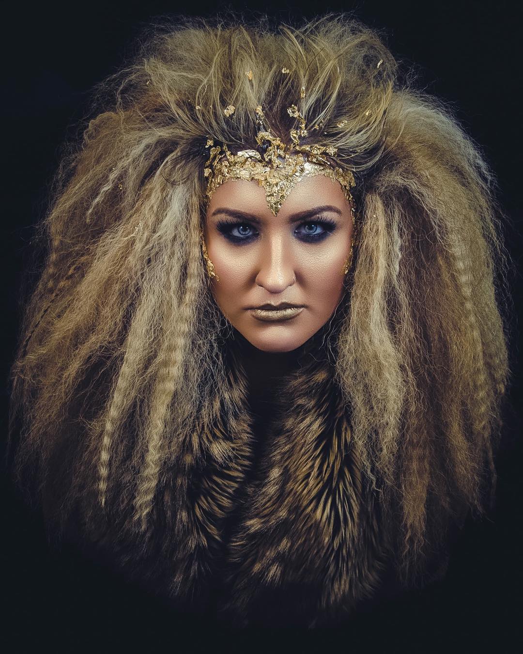 lion makeup with hair girl