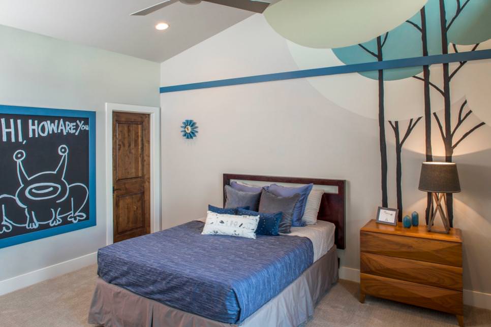 blue teen boys bedroom design