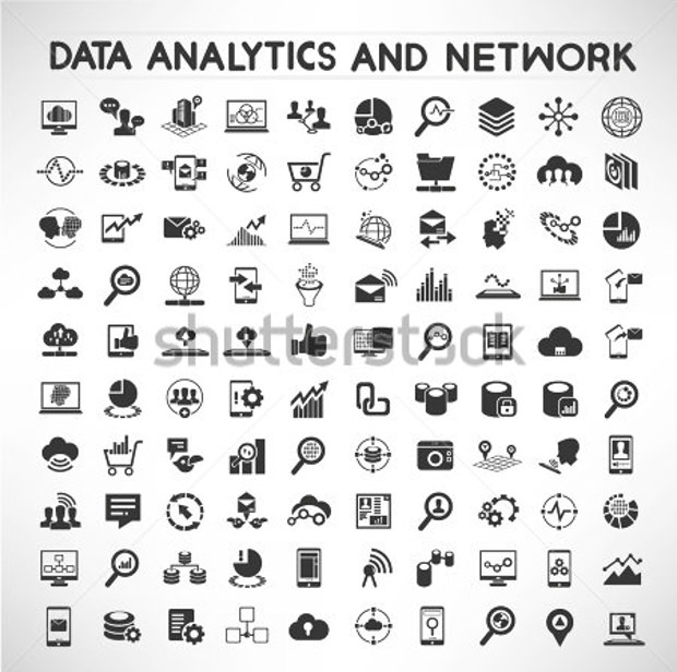 data analytic and social network icons