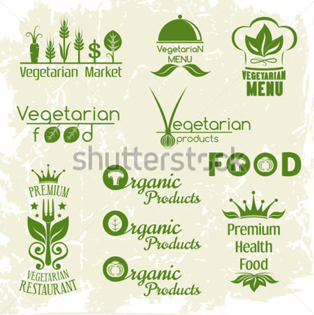 set of vegetarian food icons