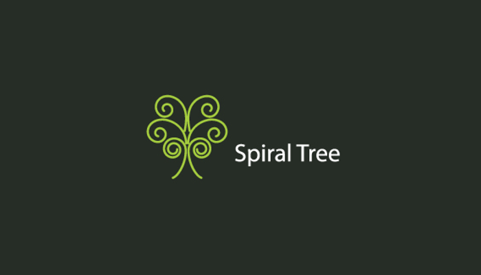 spiral tree logo design