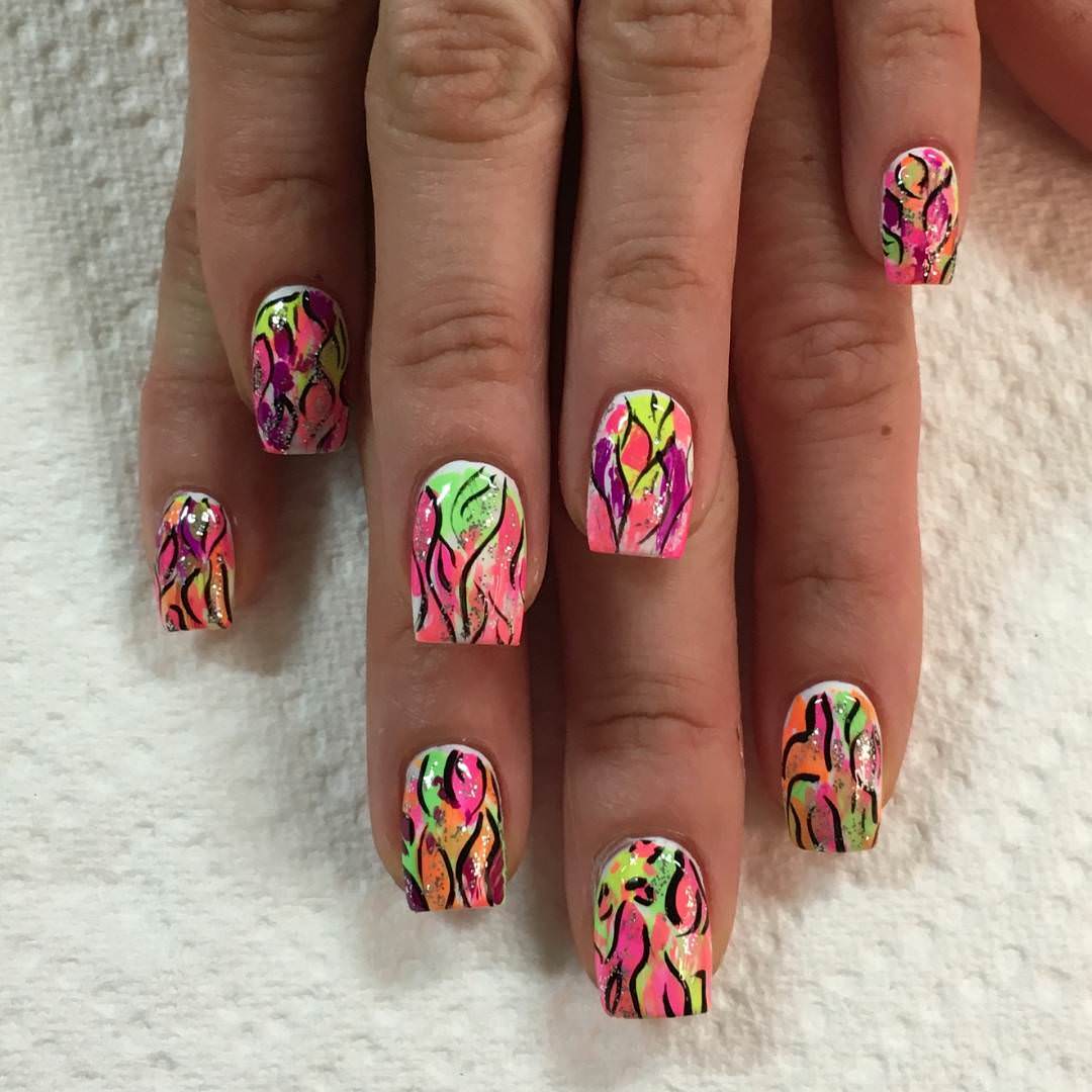 stylish nail colored design