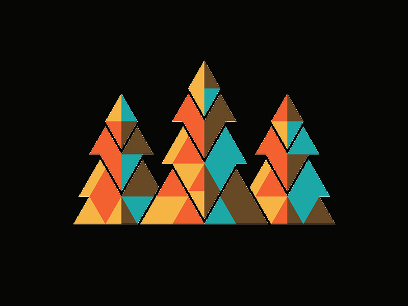 geometric tree logo design