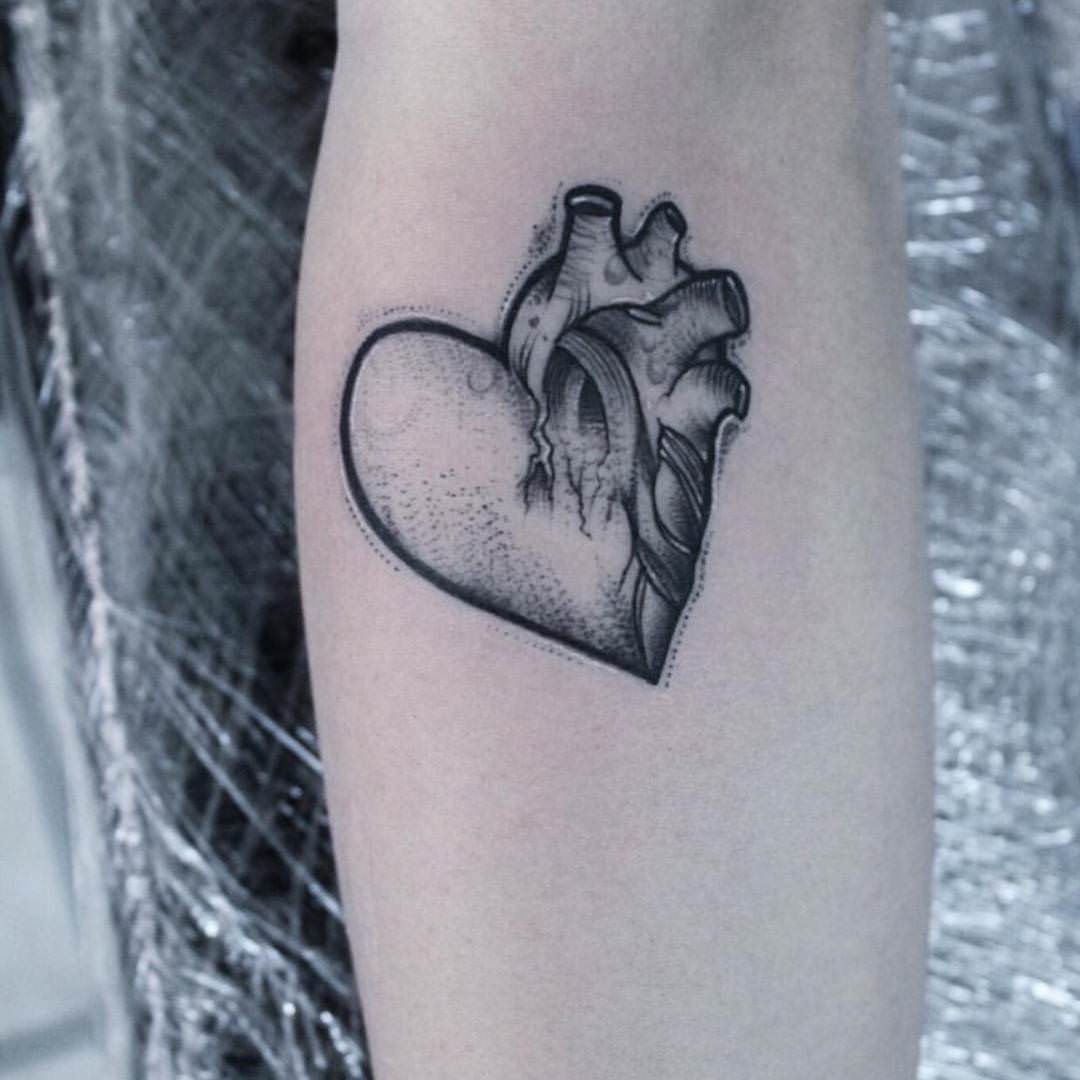 lovely heart tattoo design
