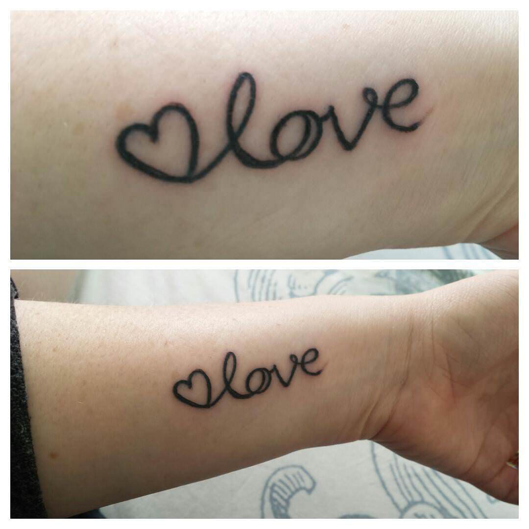 pretty heart tattoo design for lovers