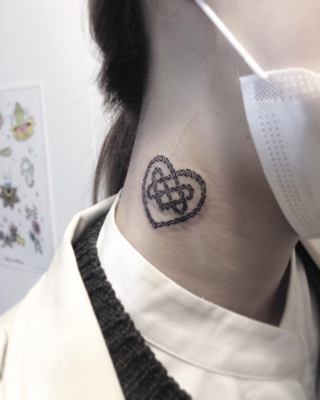 elegant heart tattoo