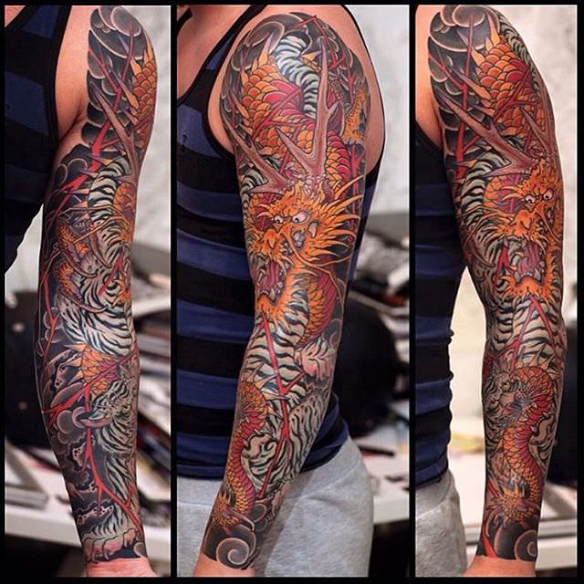 colorful sleeve tattoo design1