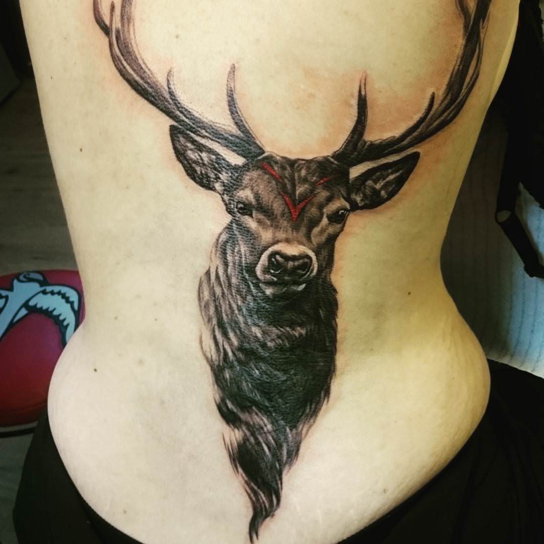 awesome deer tattoo