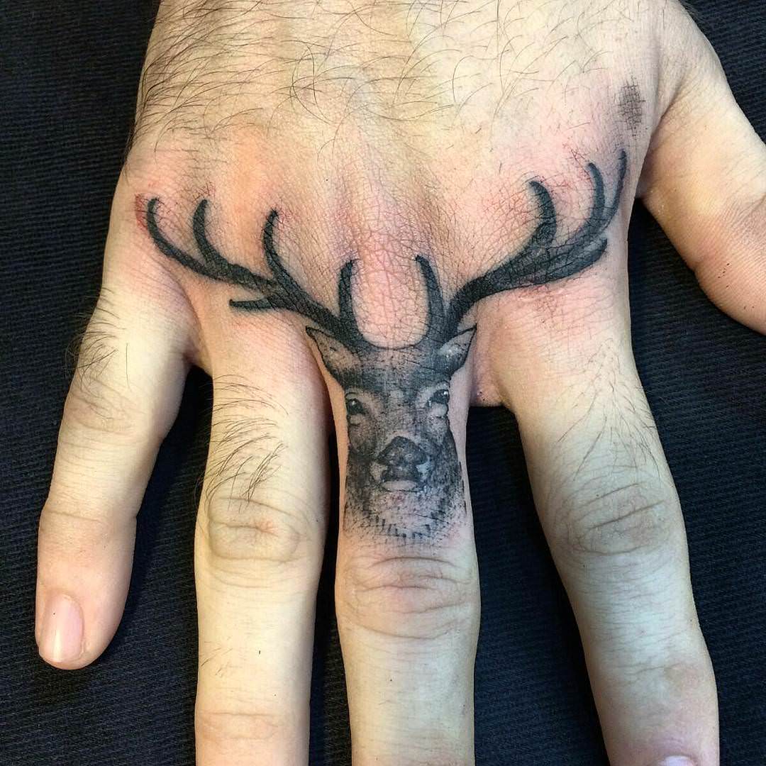 lovely deer tattoo design