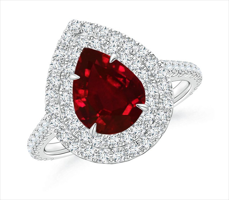 double halo ruby ring