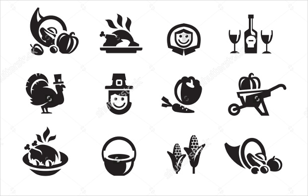 vector format thanksgiving day icons
