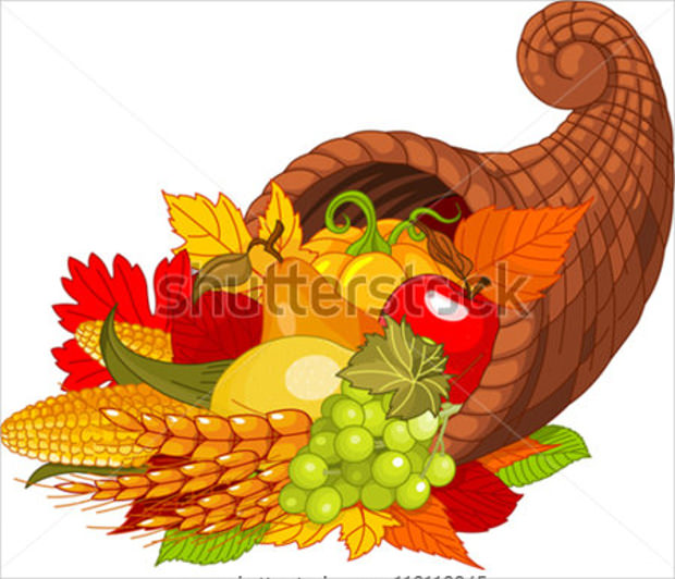 thanksgiving cornucopia icon set