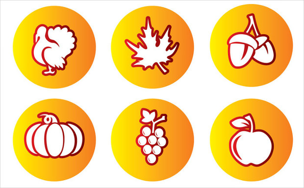 circle icons of thanksgiving
