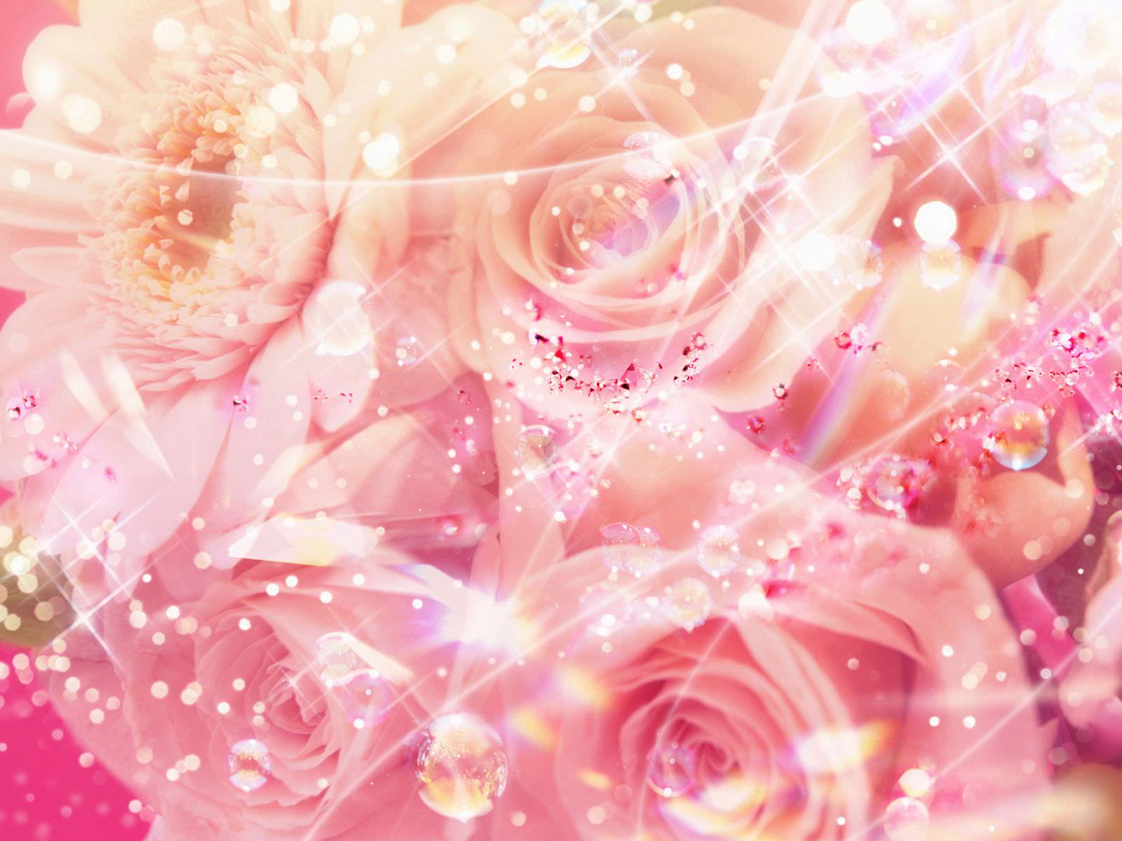 elegant background with pink roses