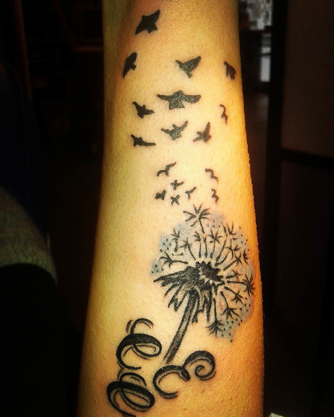 unique dandelion tattoo