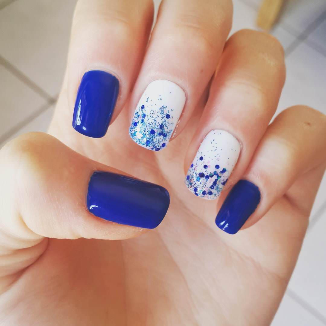 Blue and White Nail Designs