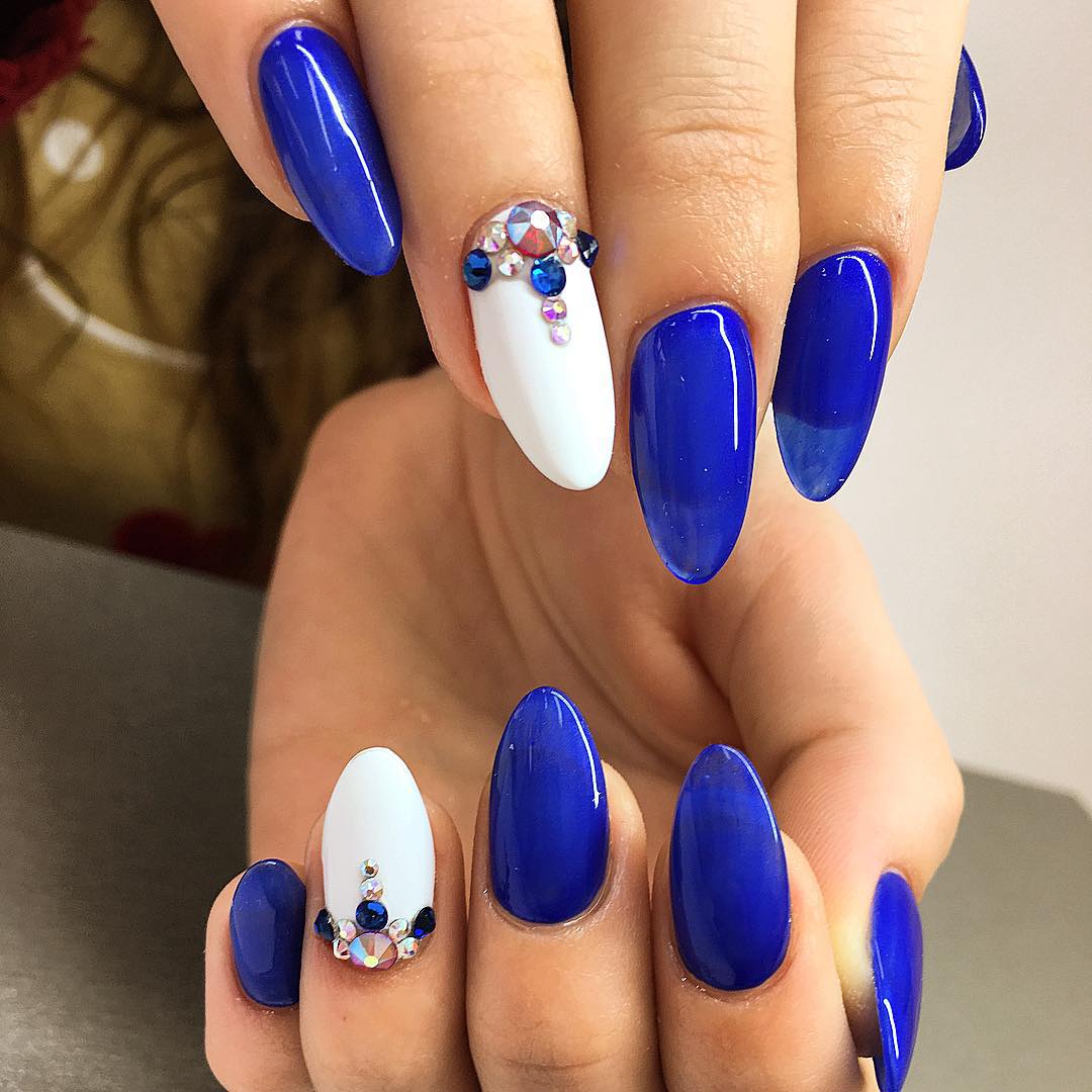 Blue and White Nail Designs
