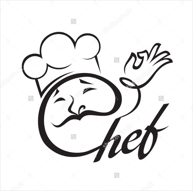 menu design with chef and hand