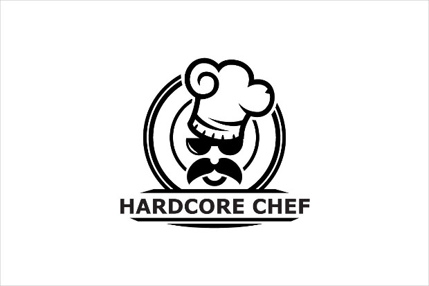 hardcore chef logo elegant design