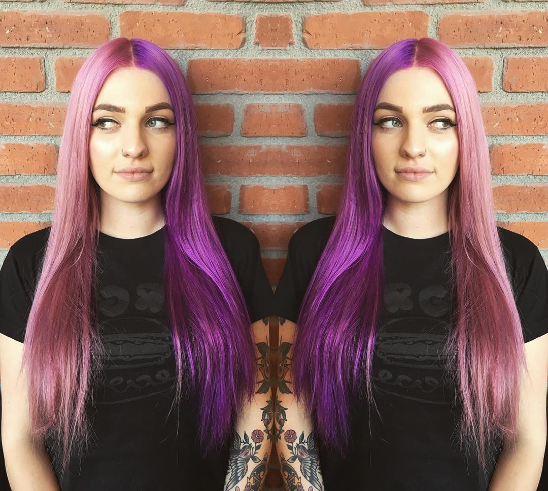 two pink shades hair