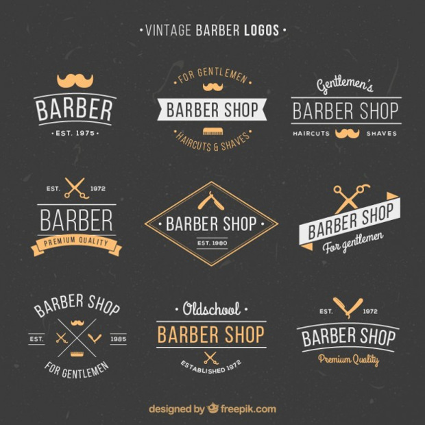 hand drawn vintage barber logo