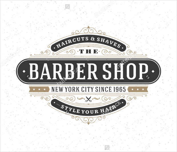 retro vintage barber logo