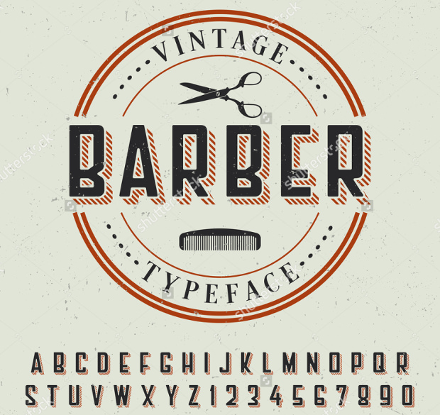 vintage barber typeface logos