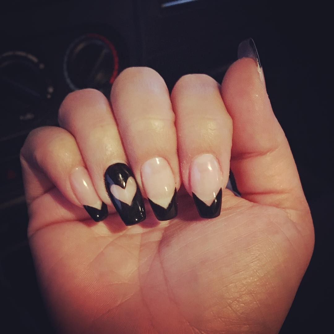 love symbol acrylic nail design