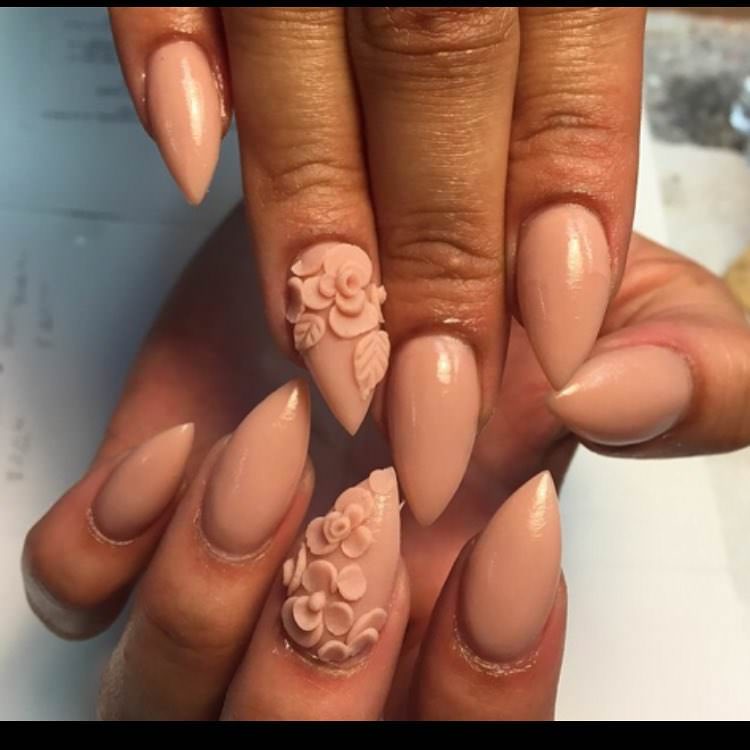 rose prom nail designs