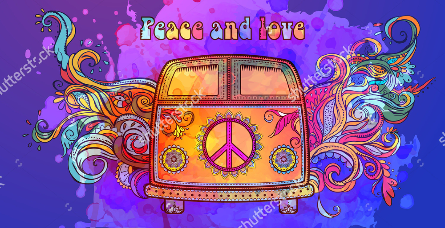 hippie vintage ornamental background