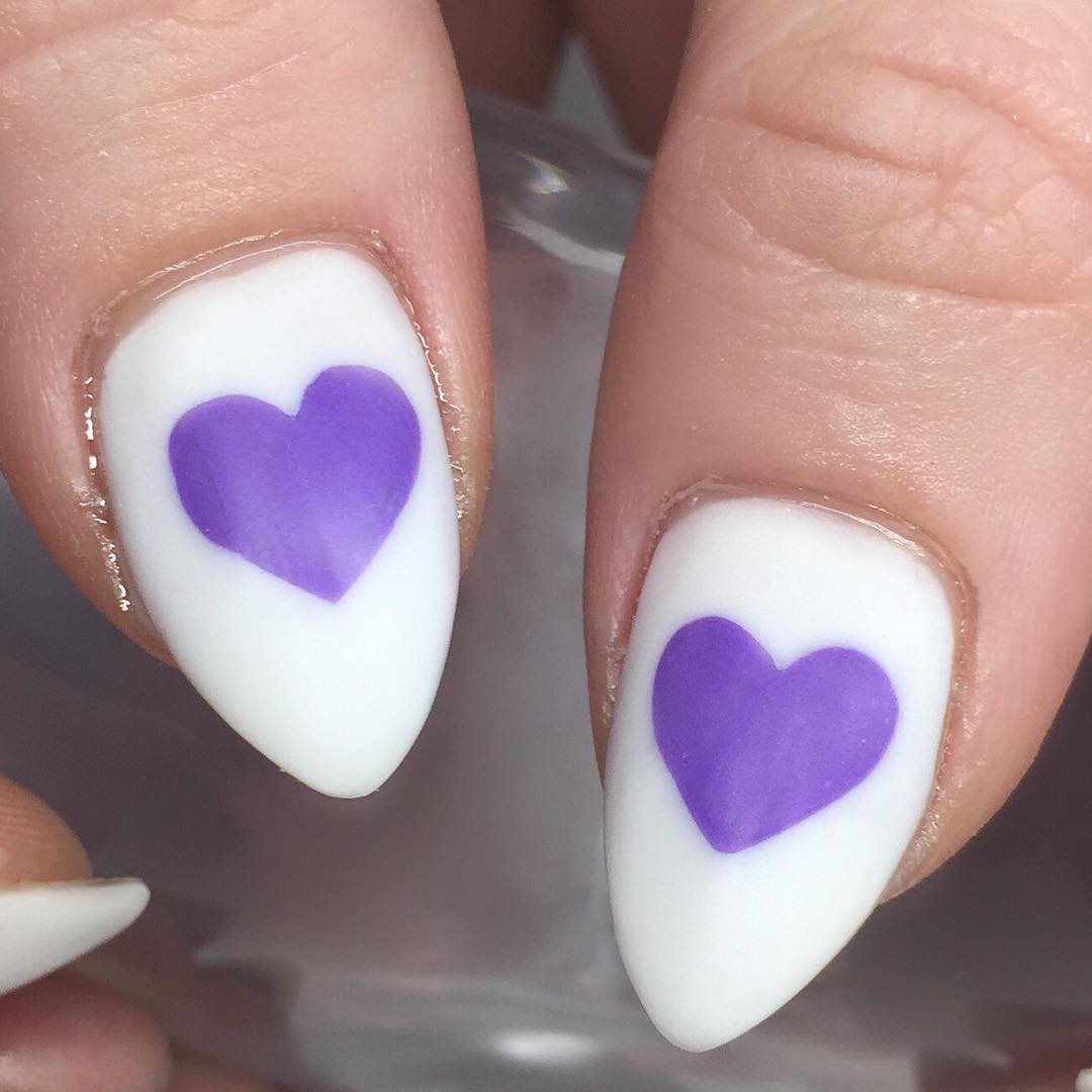 blue heart acrylic nails