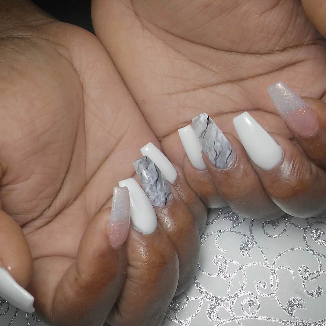 different white acrylic designs