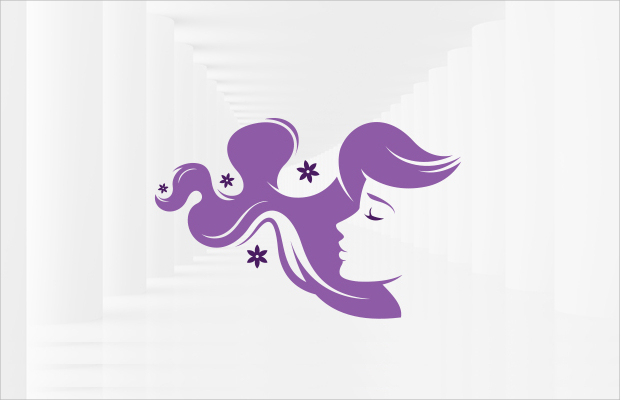 beautiful hair style logo design