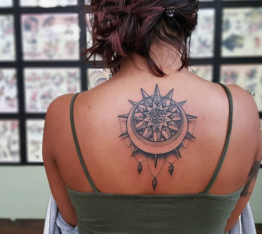 back tattoo moon design