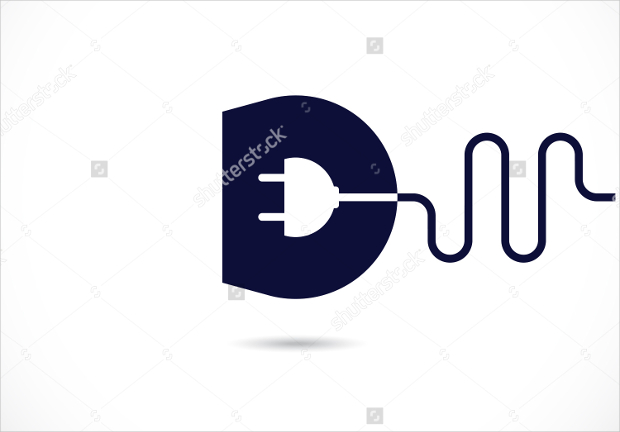 electric plug symbol design logo