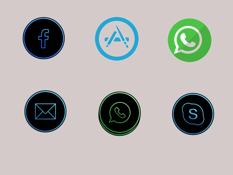 mobile apps icon set
