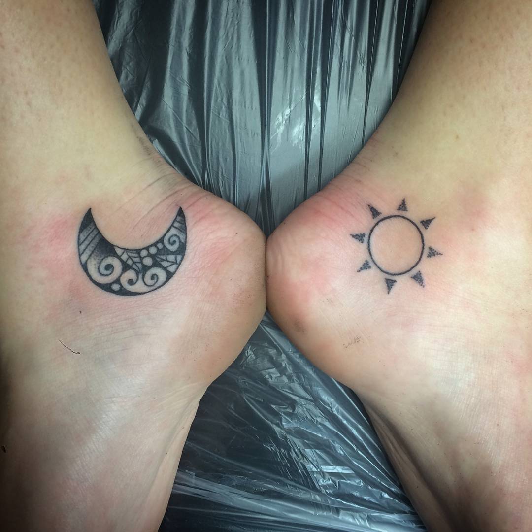 heel moon tattoo art