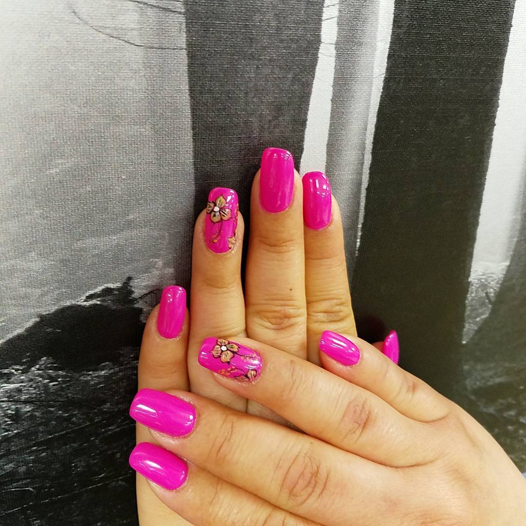 modern pink nail art design