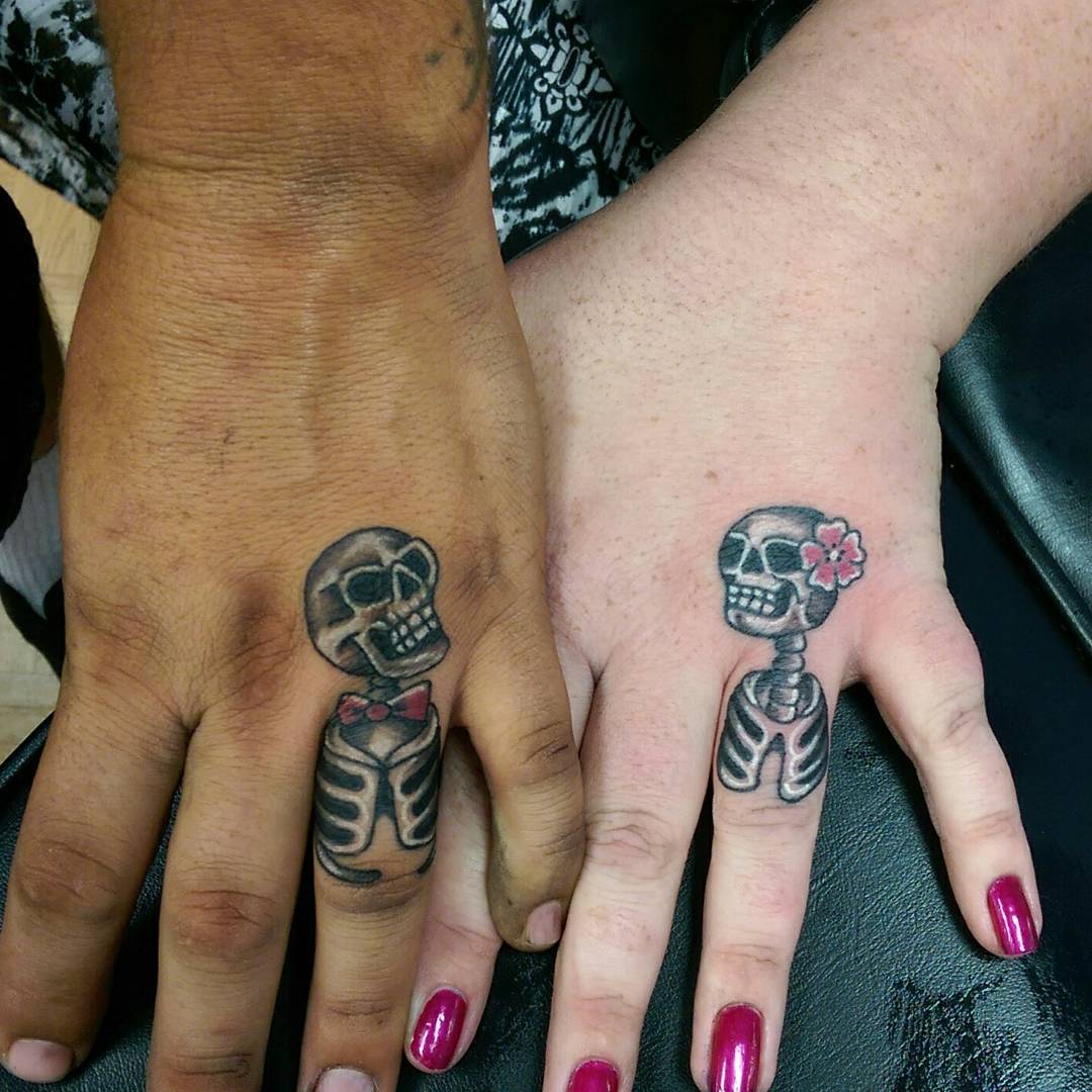 pair skeleton art of tattoo